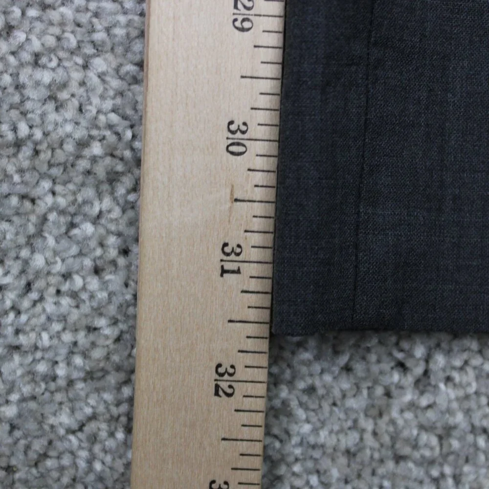 Banana Republic Dress Pants Men 35x32 Gray Wool Stretch Flat Front Acetate Lined